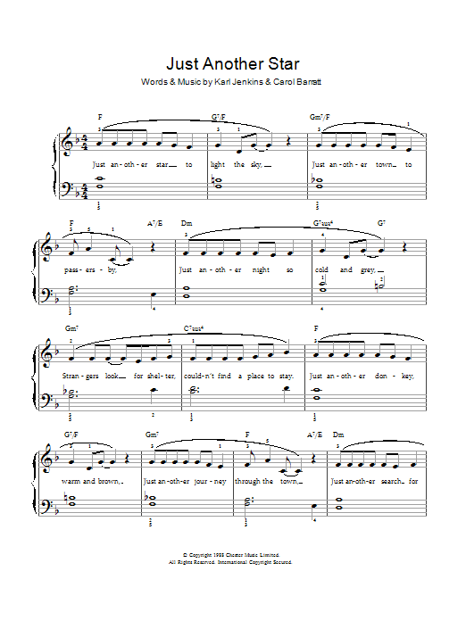 Carol Barratt Just Another Star Sheet Music Notes & Chords for Piano & Vocal - Download or Print PDF