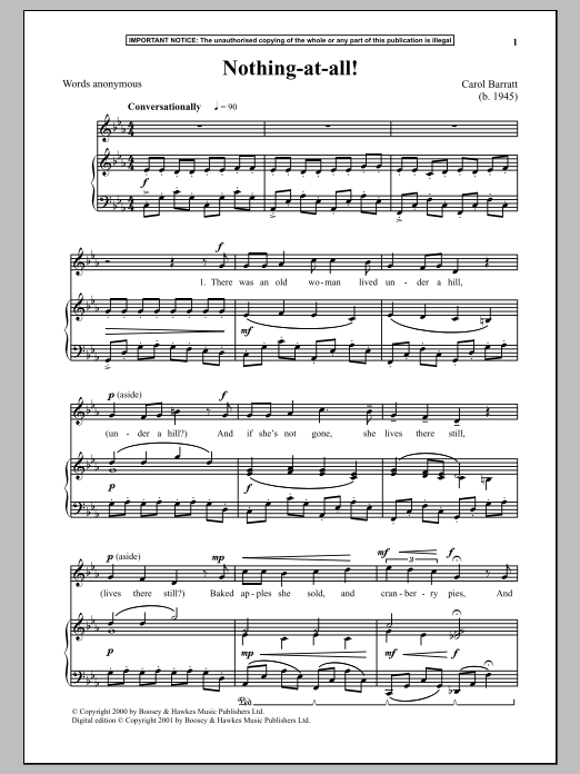 Carol Barratt Nothing At All! Sheet Music Notes & Chords for Piano - Download or Print PDF
