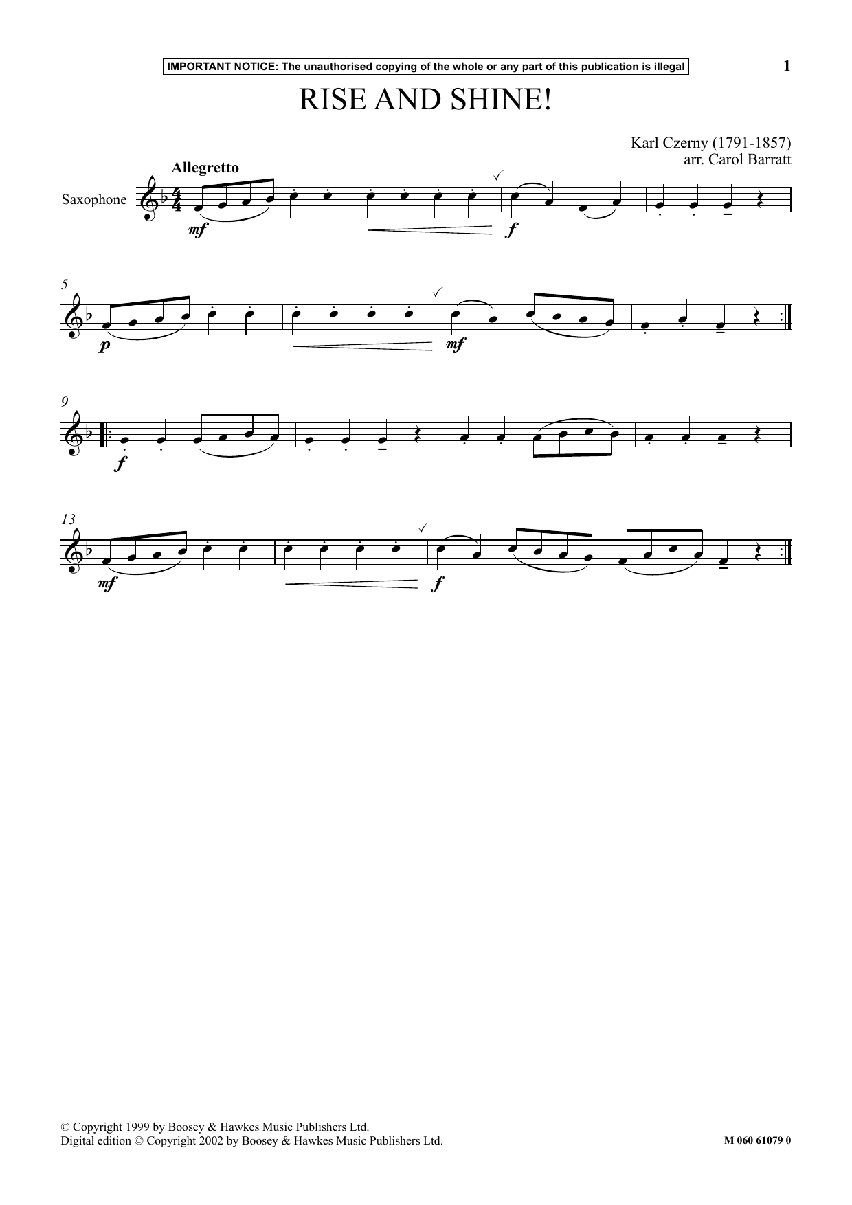 Carol Barratt Rise And Shine! Sheet Music Notes & Chords for Instrumental Solo - Download or Print PDF