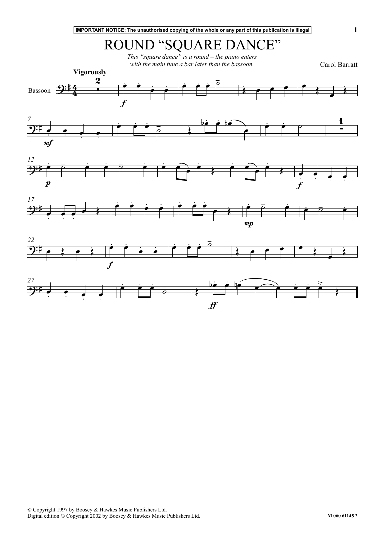 Carol Barratt Round Square Dance Sheet Music Notes & Chords for Instrumental Solo - Download or Print PDF
