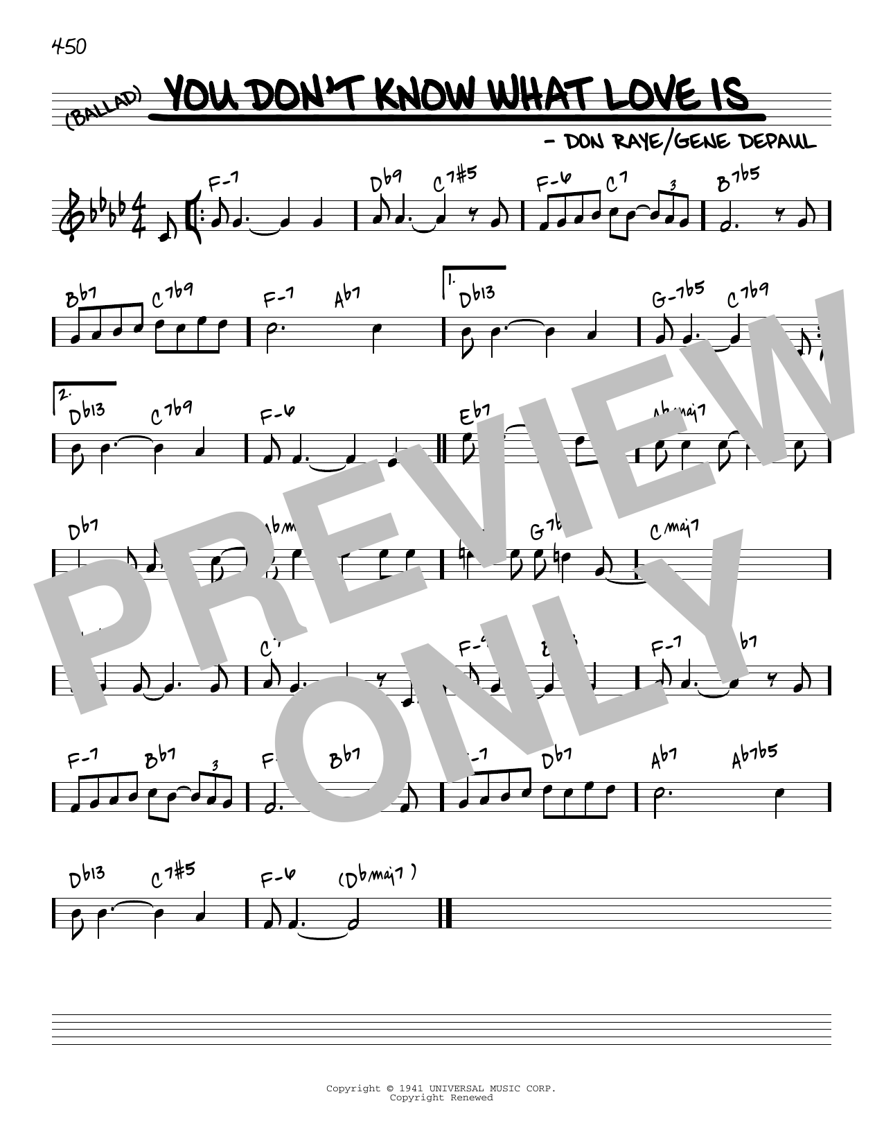 Carol Bruce You Don't Know What Love Is [Reharmonized version] (arr. Jack Grassel) Sheet Music Notes & Chords for Real Book – Melody & Chords - Download or Print PDF