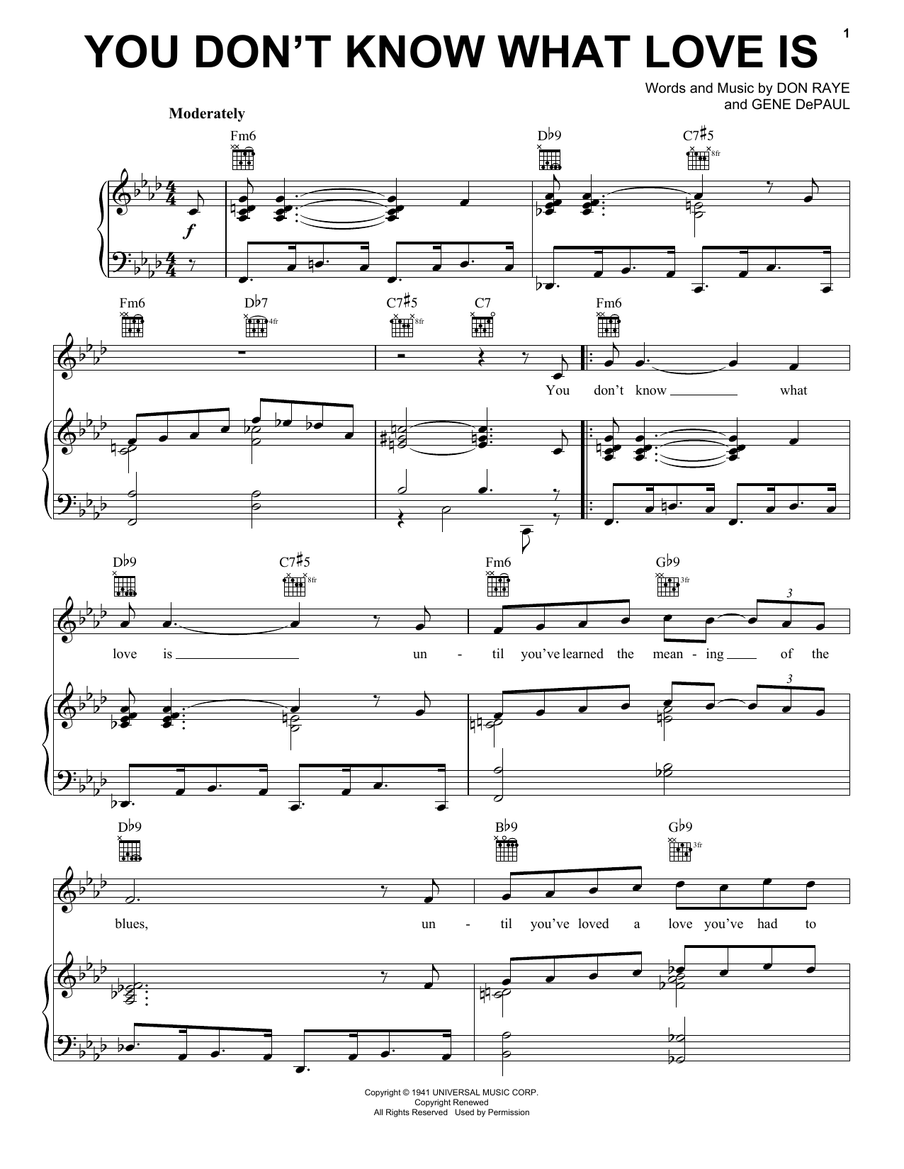 Carol Bruce You Don't Know What Love Is Sheet Music Notes & Chords for Guitar Tab - Download or Print PDF