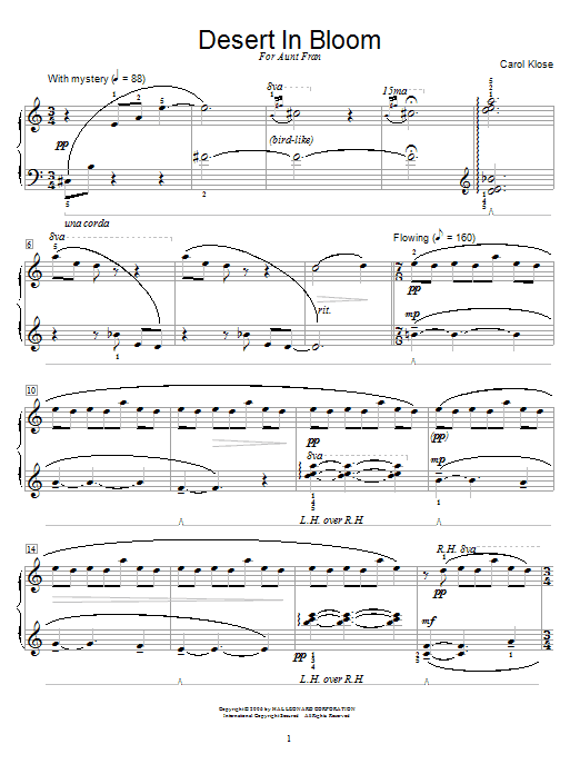 Carol Klose Desert In Bloom Sheet Music Notes & Chords for Educational Piano - Download or Print PDF