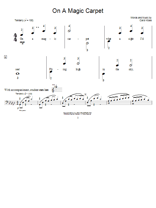 Carol Klose On A Magic Carpet Sheet Music Notes & Chords for Educational Piano - Download or Print PDF