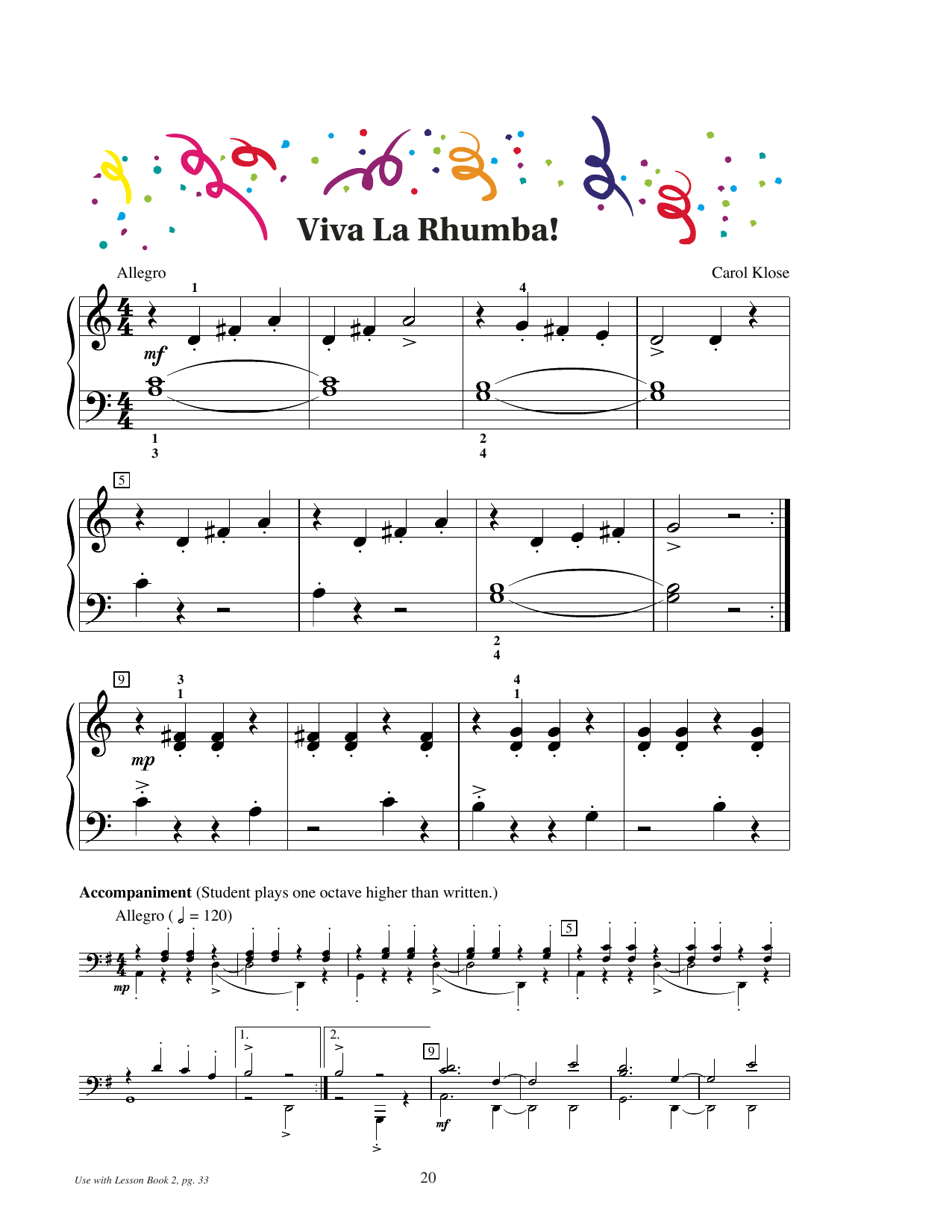 Carol Klose Viva La Rhumba! Sheet Music Notes & Chords for Educational Piano - Download or Print PDF Carol Klose Viva La Rhumba! Sheet Music Notes & Chords for Educational Piano - Download or Print PDF