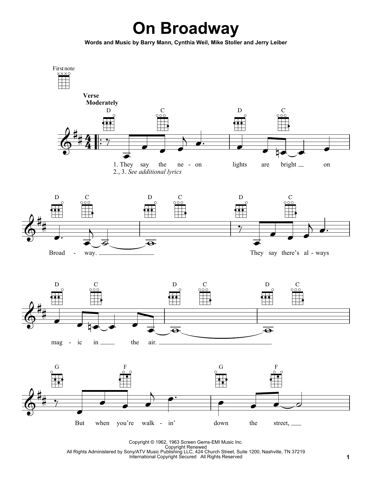 Carole King On Broadway Sheet Music Notes & Chords for Ukulele - Download or Print PDF