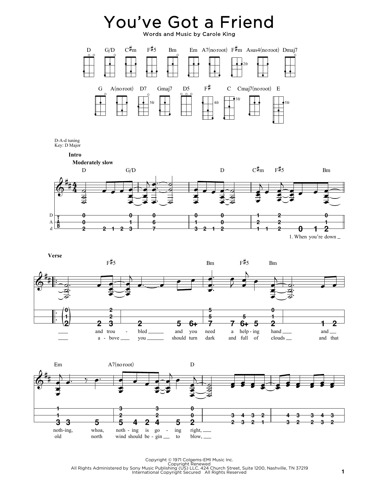 Carole King You've Got A Friend (arr. Steven B. Eulberg) Sheet Music Notes & Chords for Dulcimer - Download or Print PDF