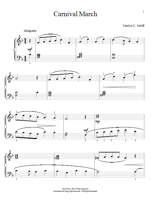 Carolyn C. Setliff Carnival March Sheet Music Notes & Chords for Educational Piano - Download or Print PDF