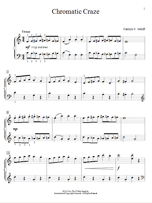 Carolyn C. Setliff Chromatic Craze Sheet Music Notes & Chords for Educational Piano - Download or Print PDF