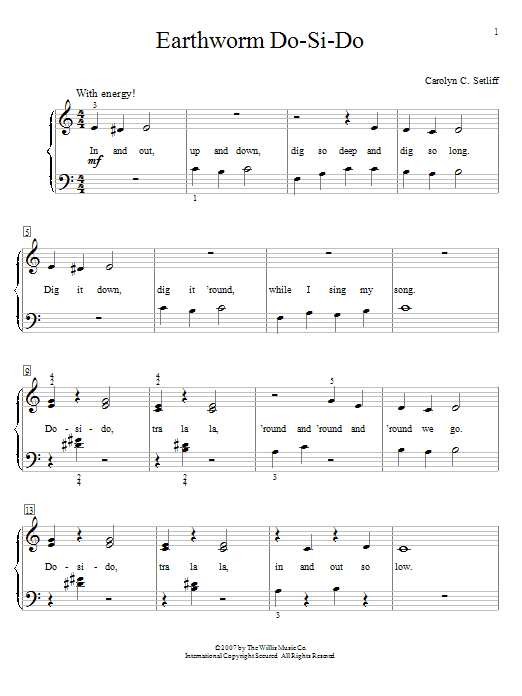 Carolyn C. Setliff Earthworm Do-Si-Do Sheet Music Notes & Chords for Educational Piano - Download or Print PDF