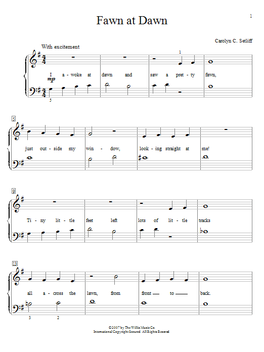 Carolyn C. Setliff Fawn At Dawn Sheet Music Notes & Chords for Educational Piano - Download or Print PDF