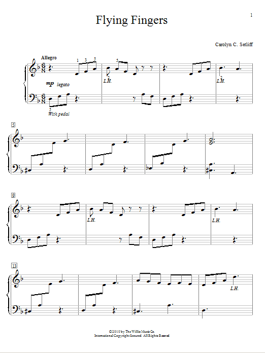 Carolyn C. Setliff Flying Fingers Sheet Music Notes & Chords for Educational Piano - Download or Print PDF