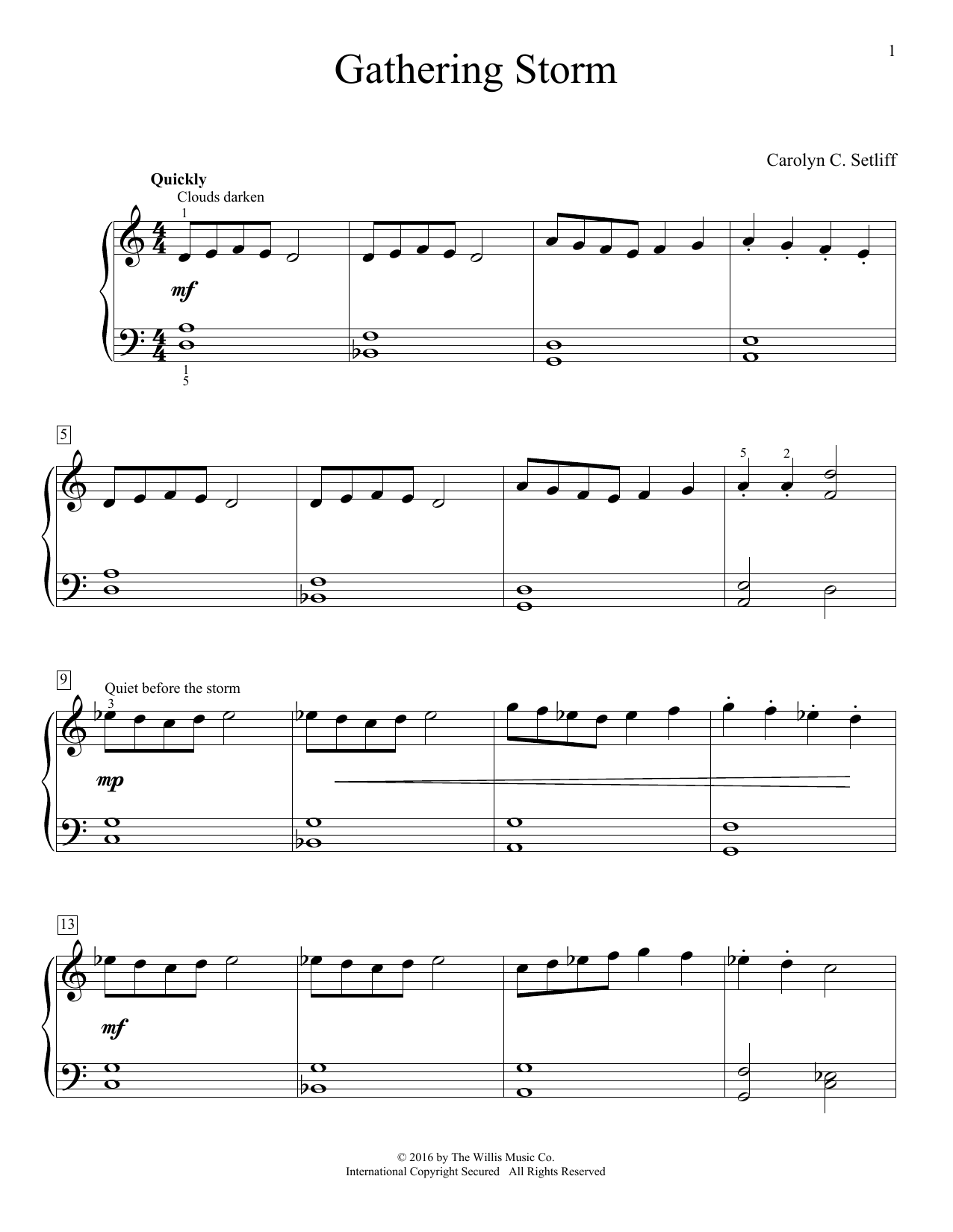 Carolyn C. Setliff Gathering Storm Sheet Music Notes & Chords for Educational Piano - Download or Print PDF