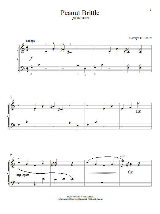 Carolyn C. Setliff Peanut Brittle Sheet Music Notes & Chords for Educational Piano - Download or Print PDF