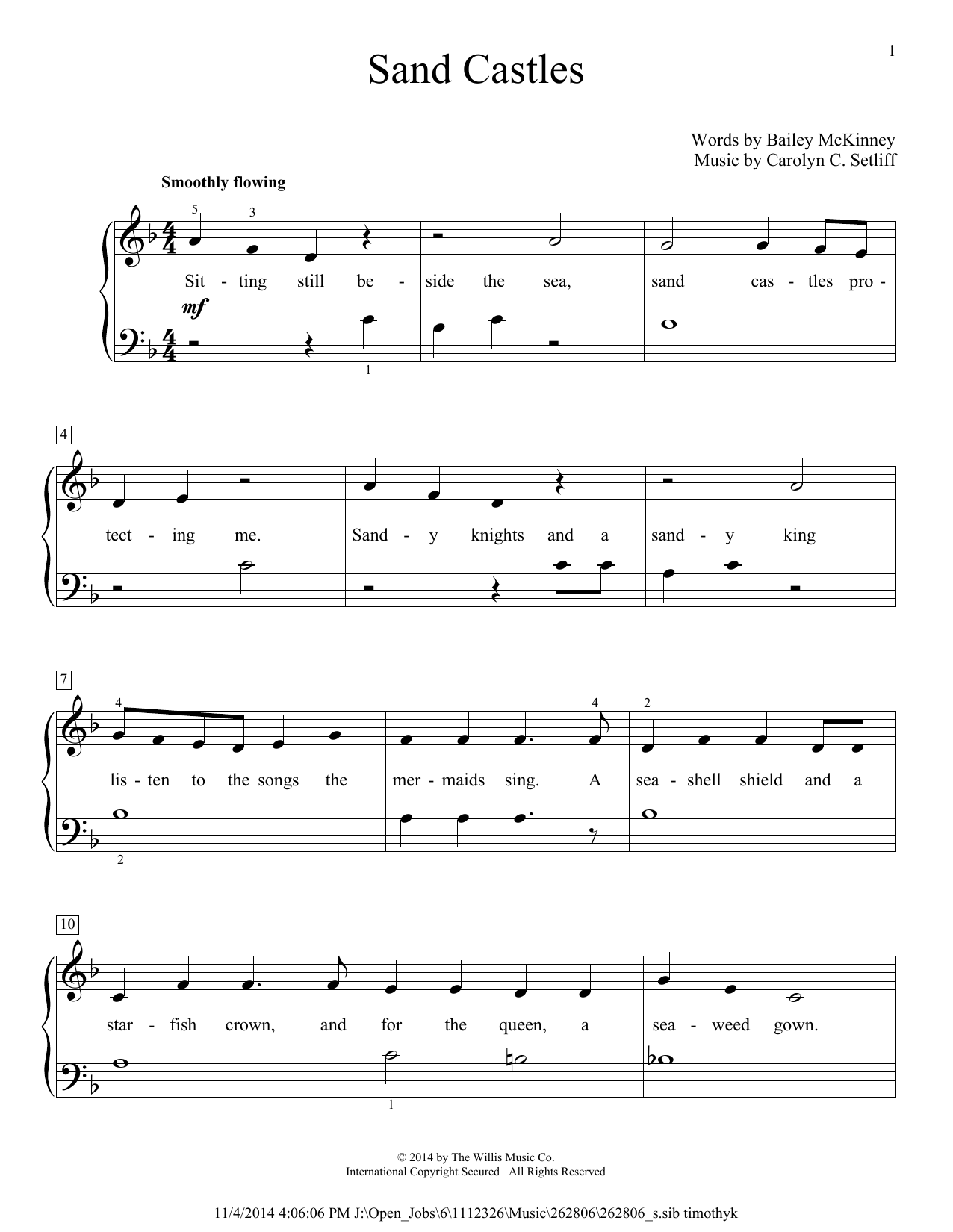 Carolyn C. Setliff Sand Castles Sheet Music Notes & Chords for Educational Piano - Download or Print PDF