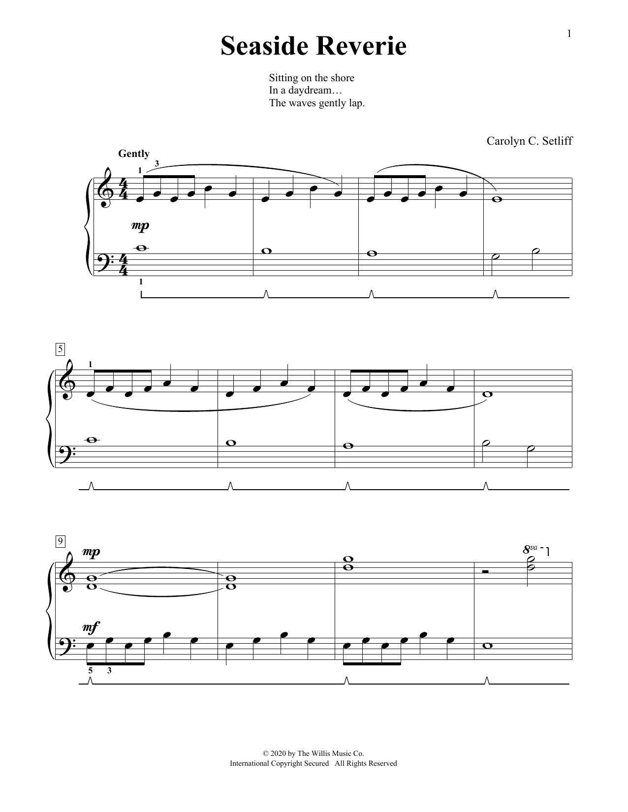 Carolyn C. Setliff Seaside Reverie Sheet Music Notes & Chords for Educational Piano - Download or Print PDF