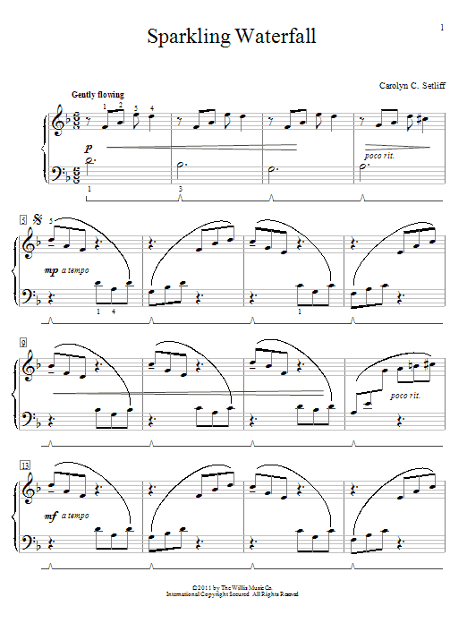 Carolyn C. Setliff Sparkling Waterfall Sheet Music Notes & Chords for Educational Piano - Download or Print PDF