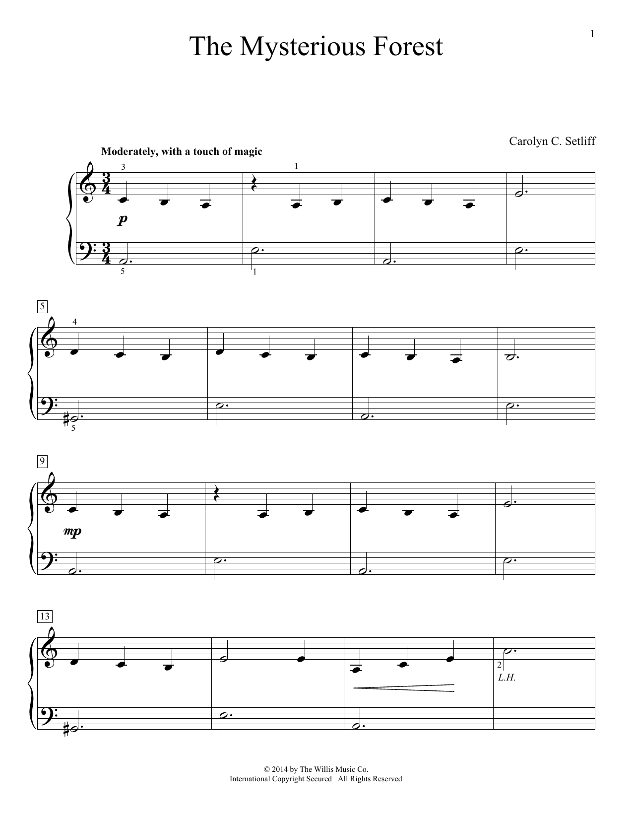 Carolyn C. Setliff The Mysterious Forest Sheet Music Notes & Chords for Educational Piano - Download or Print PDF
