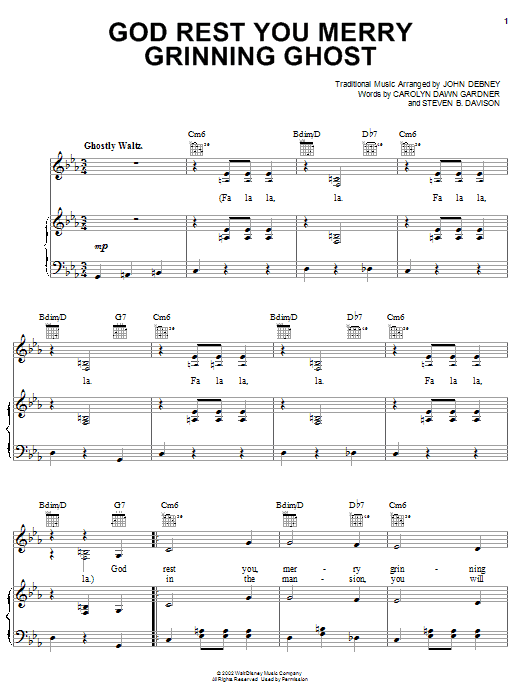 Carolyn Dawn Gardner God Rest You Merry Grinning Ghost Sheet Music Notes & Chords for Piano, Vocal & Guitar (Right-Hand Melody) - Download or Print PDF