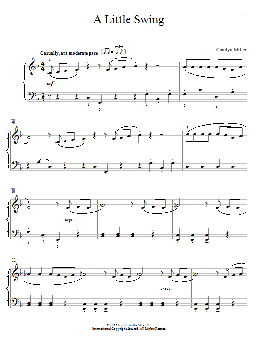Carolyn Miller A Little Swing Sheet Music Notes & Chords for Educational Piano - Download or Print PDF