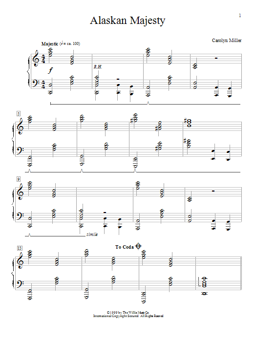 Carolyn Miller Alaskan Majesty Sheet Music Notes & Chords for Educational Piano - Download or Print PDF
