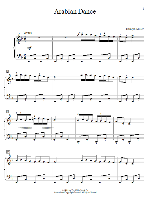 Carolyn Miller Arabian Dance Sheet Music Notes & Chords for Educational Piano - Download or Print PDF