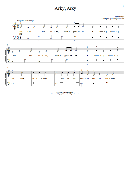 Carolyn Miller Arky, Arky Sheet Music Notes & Chords for Educational Piano - Download or Print PDF