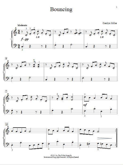 Carolyn Miller Bouncing Sheet Music Notes & Chords for Educational Piano - Download or Print PDF