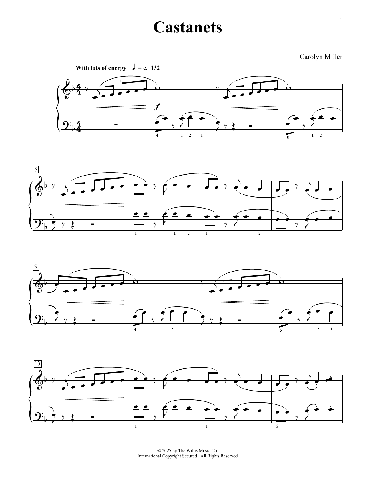 Carolyn Miller Castanets Sheet Music Notes & Chords for Educational Piano - Download or Print PDF