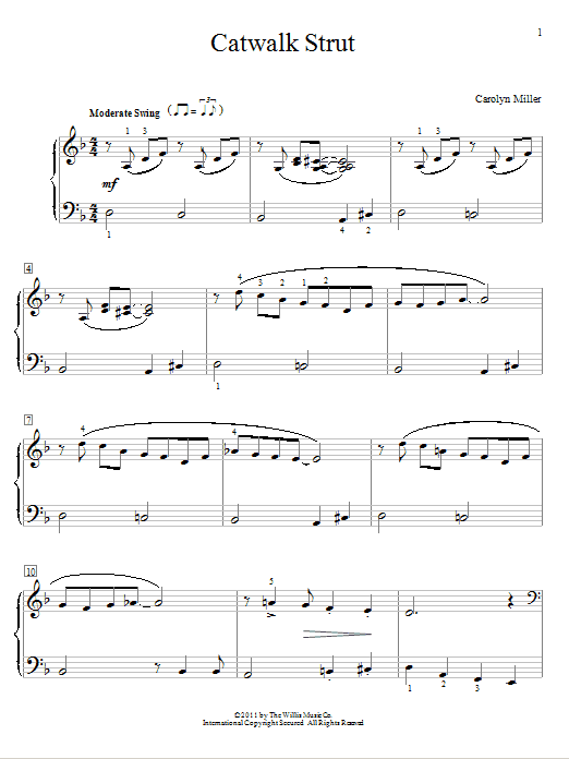Carolyn Miller Catwalk Strut Sheet Music Notes & Chords for Educational Piano - Download or Print PDF