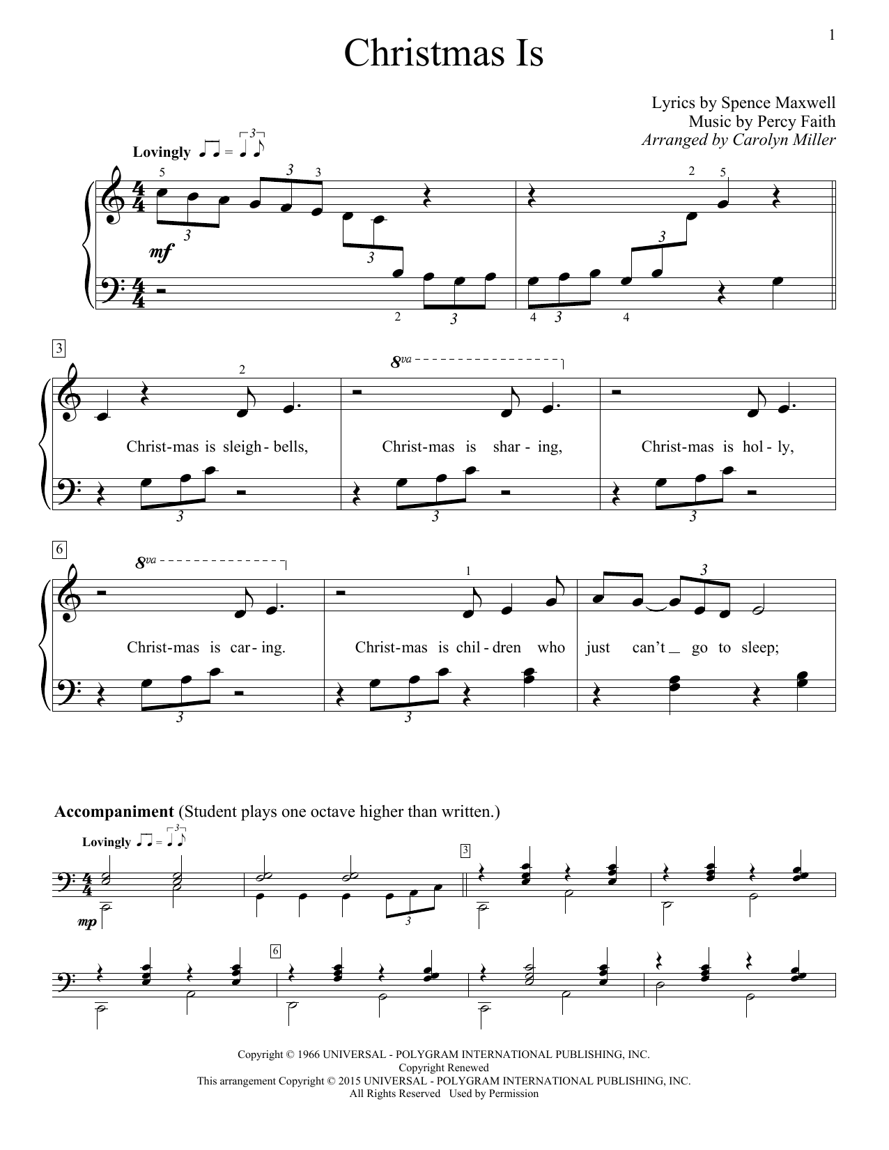Carolyn Miller Christmas Is Sheet Music Notes & Chords for Educational Piano - Download or Print PDF
