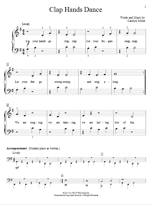 Carolyn Miller Clap Hands Dance Sheet Music Notes & Chords for Educational Piano - Download or Print PDF