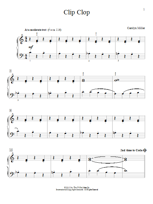 Carolyn Miller Clip Clop Sheet Music Notes & Chords for Educational Piano - Download or Print PDF