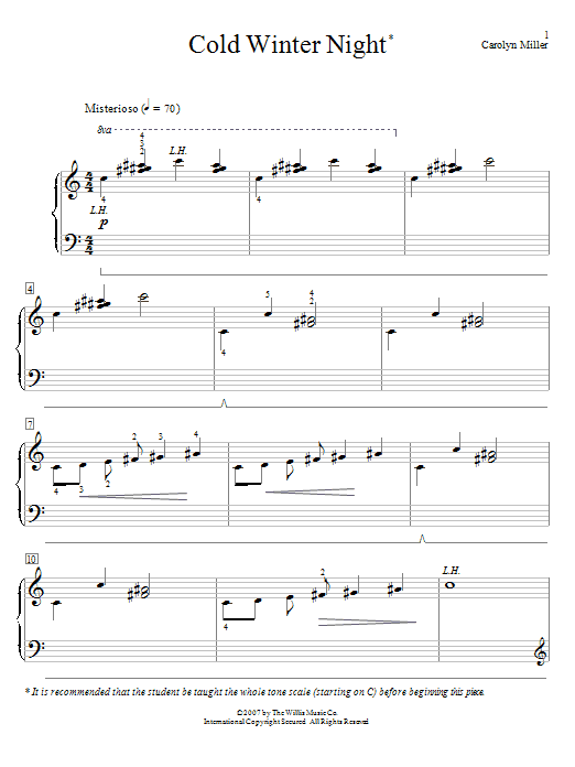 Carolyn Miller Cold Winter Night Sheet Music Notes & Chords for Educational Piano - Download or Print PDF