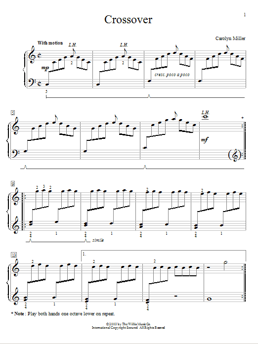 Carolyn Miller Cross Over Sheet Music Notes & Chords for Educational Piano - Download or Print PDF