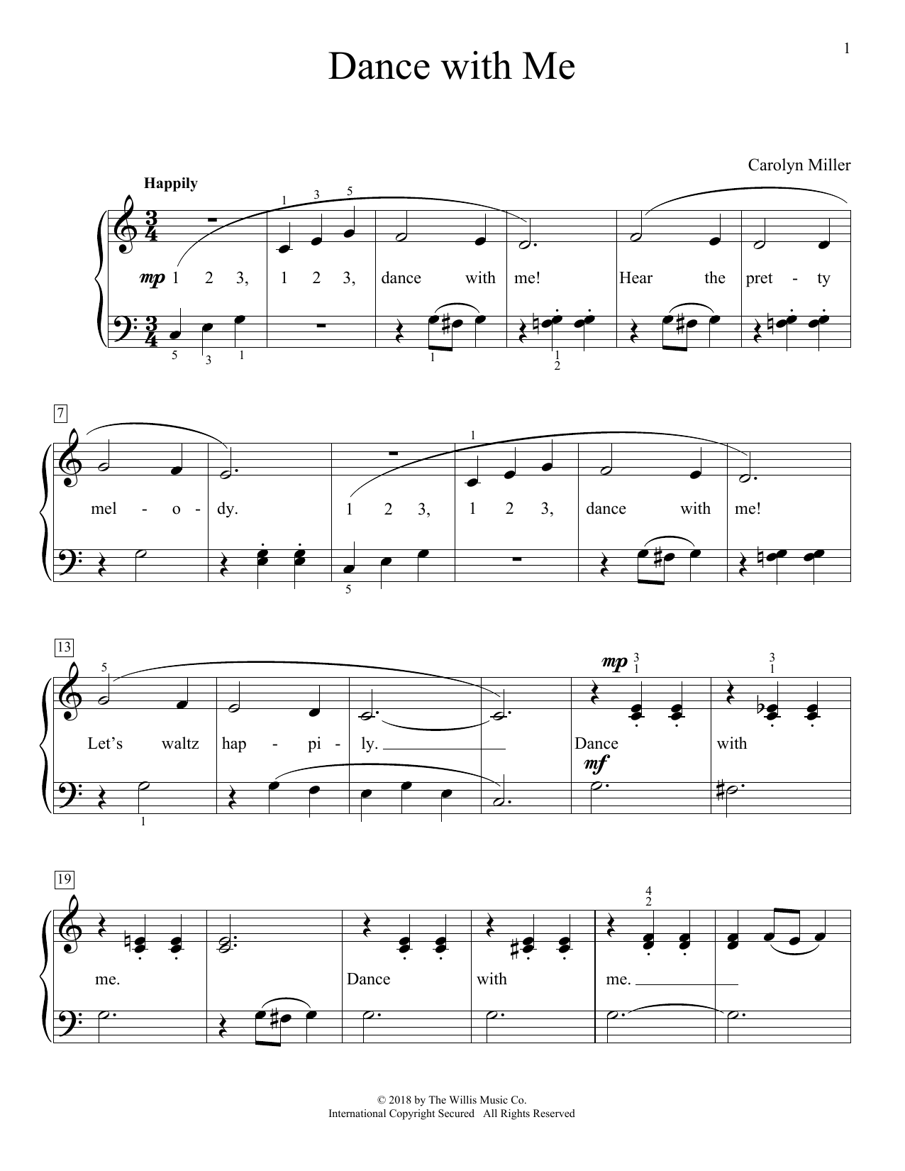 Carolyn Miller Dance With Me Sheet Music Notes & Chords for Educational Piano - Download or Print PDF