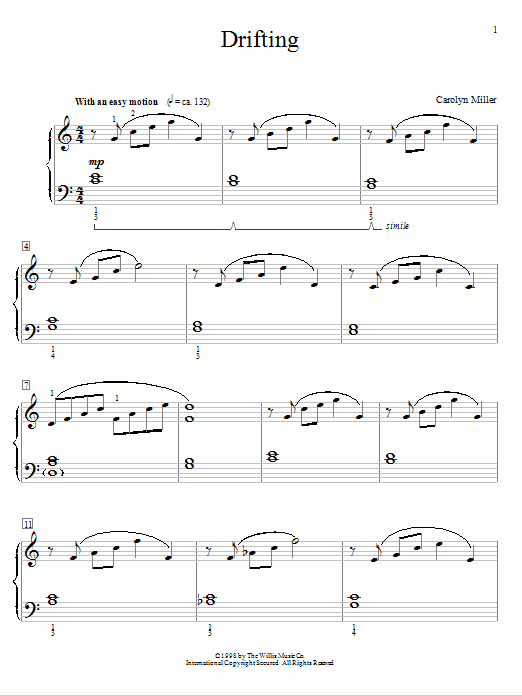 Carolyn Miller Drifting Sheet Music Notes & Chords for Educational Piano - Download or Print PDF