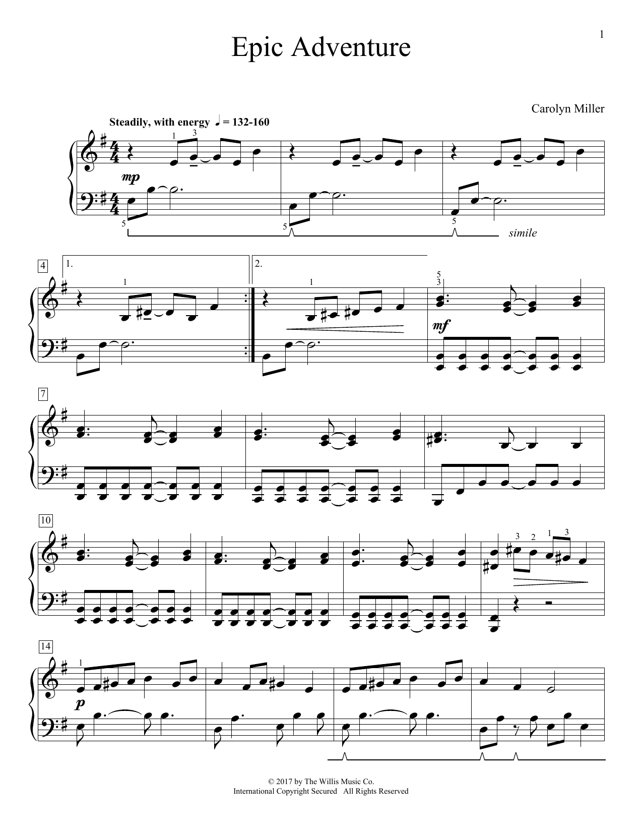 Carolyn Miller Epic Adventure Sheet Music Notes & Chords for Educational Piano - Download or Print PDF