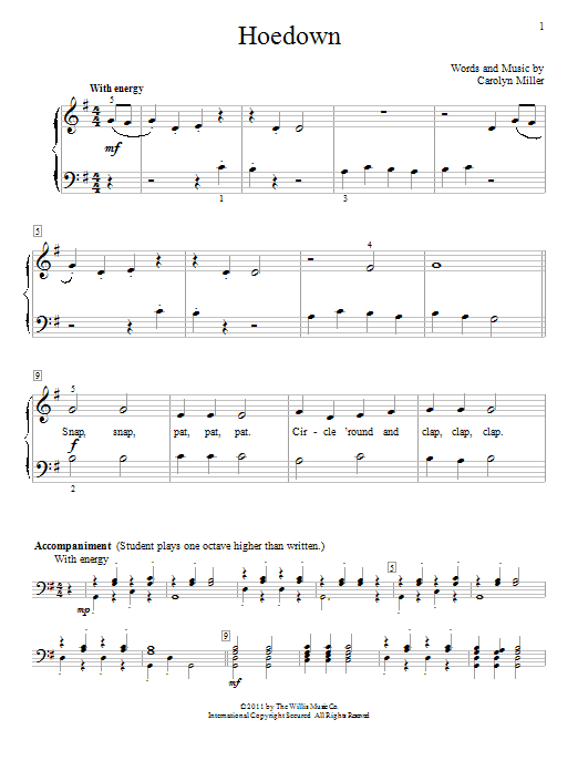 Carolyn Miller Hoedown Sheet Music Notes & Chords for Educational Piano - Download or Print PDF