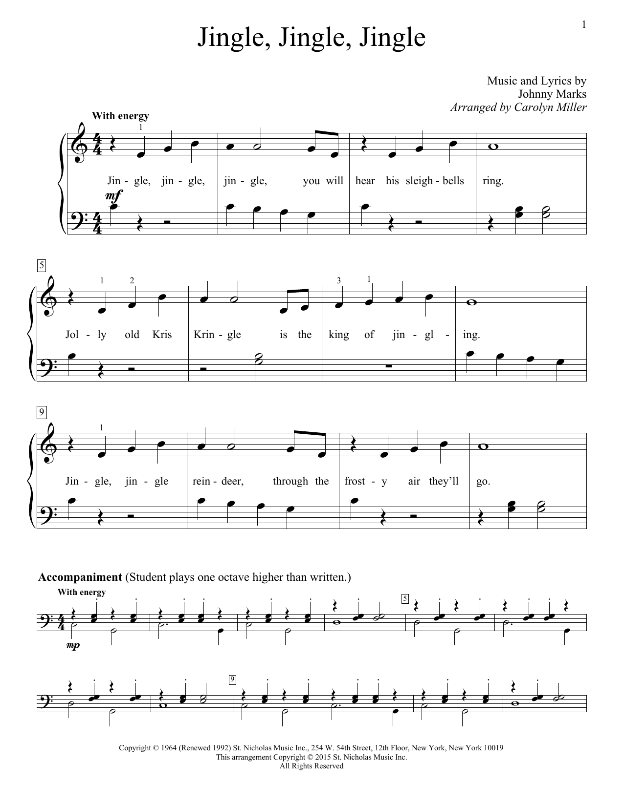 Carolyn Miller Jingle, Jingle, Jingle Sheet Music Notes & Chords for Educational Piano - Download or Print PDF