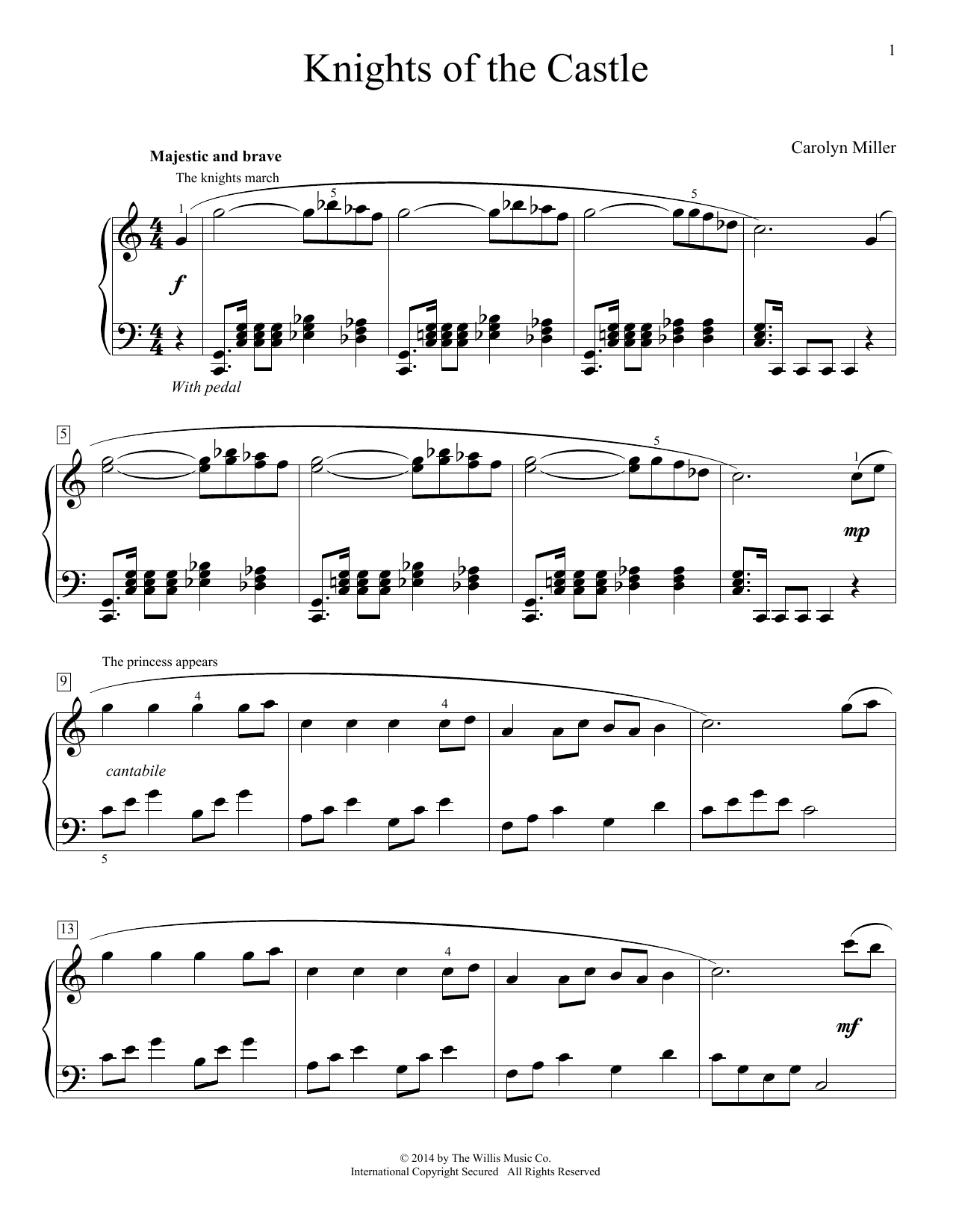 Carolyn Miller Knights Of The Castle Sheet Music Notes & Chords for Educational Piano - Download or Print PDF