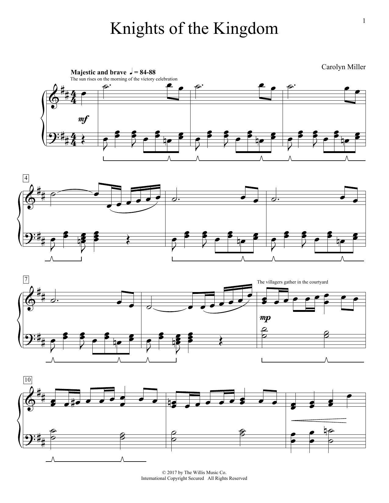 Carolyn Miller Knights Of The Kingdom Sheet Music Notes & Chords for Educational Piano - Download or Print PDF
