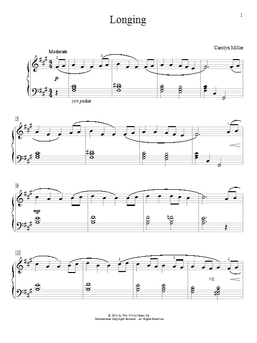 Carolyn Miller Longing Sheet Music Notes & Chords for Educational Piano - Download or Print PDF