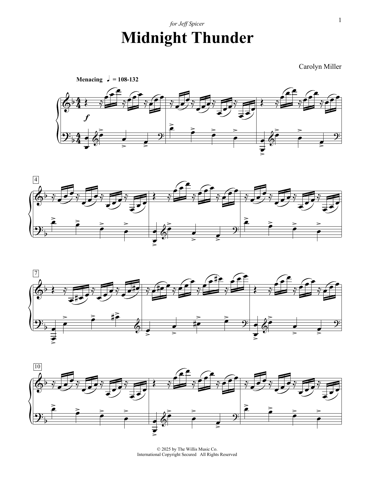 Carolyn Miller Midnight Thunder Sheet Music Notes & Chords for Educational Piano - Download or Print PDF