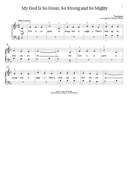 Carolyn Miller My God Is So Great, So Strong And So Mighty Sheet Music Notes & Chords for Educational Piano - Download or Print PDF