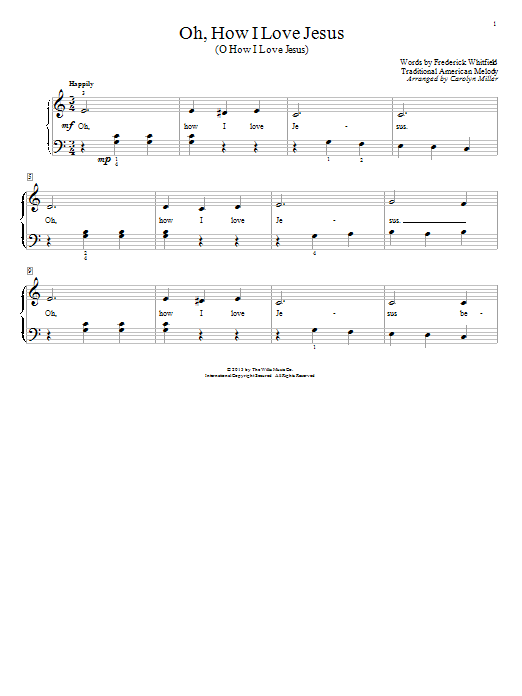 Carolyn Miller Oh, How I Love Jesus (O How I Love Jesus) Sheet Music Notes & Chords for Educational Piano - Download or Print PDF
