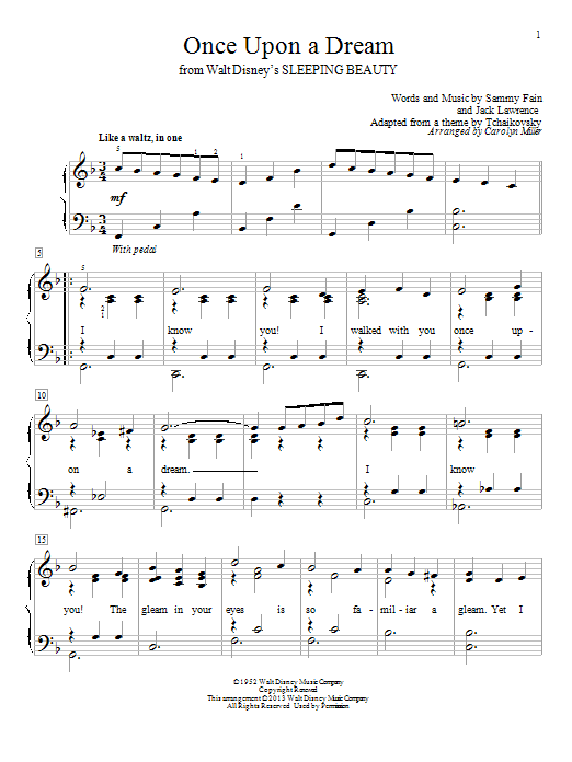 Carolyn Miller Once Upon A Dream Sheet Music Notes & Chords for Educational Piano - Download or Print PDF