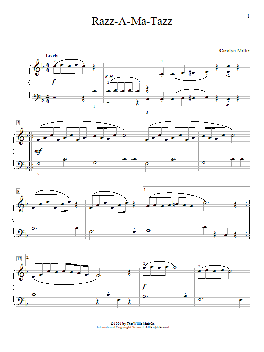 Carolyn Miller Razz-A-Ma-Tazz Sheet Music Notes & Chords for Educational Piano - Download or Print PDF Carolyn Miller Razz-A-Ma-Tazz Sheet Music Notes & Chords for Educational Piano - Download or Print PDF