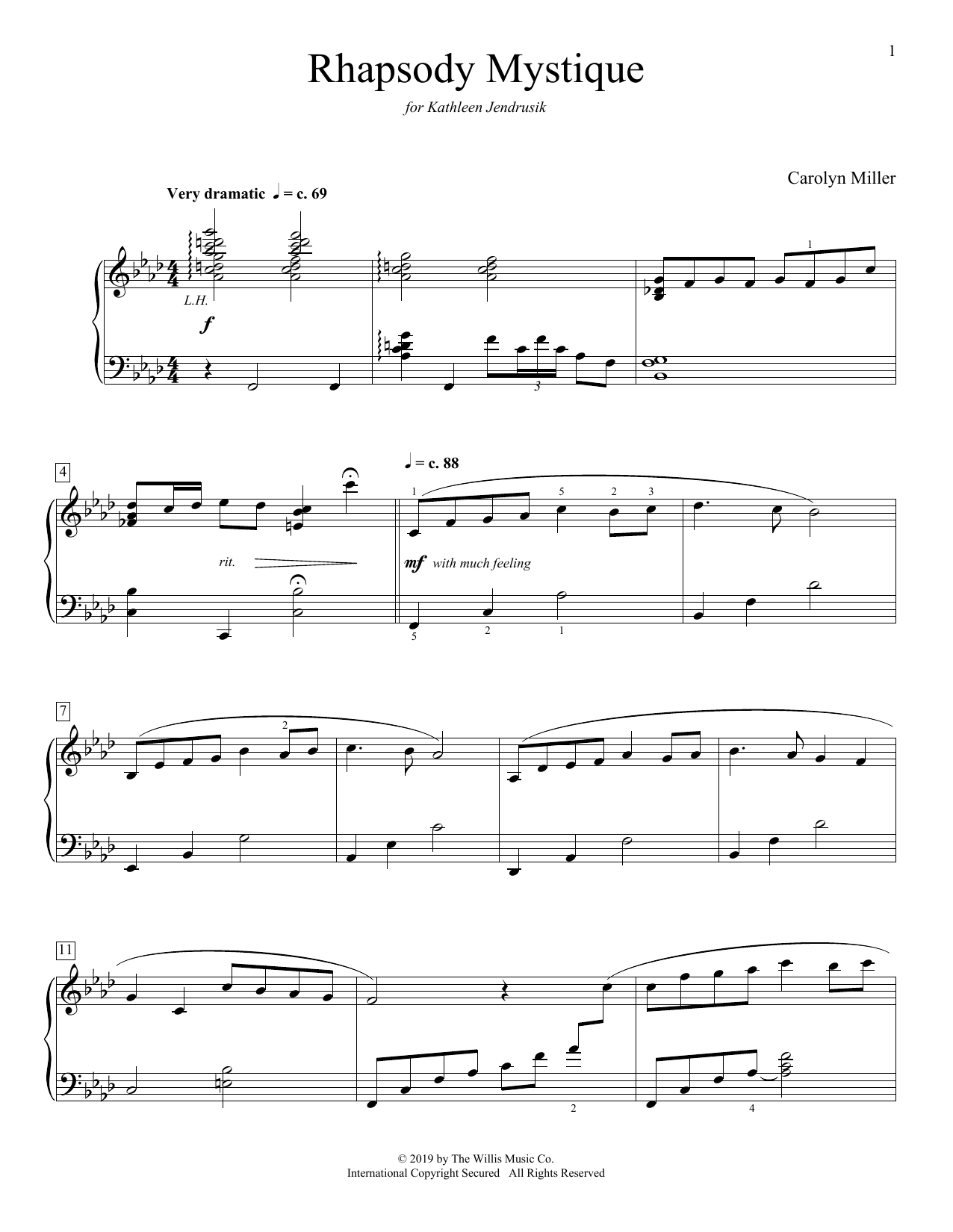 Carolyn Miller Rhapsody Mystique Sheet Music Notes & Chords for Educational Piano - Download or Print PDF