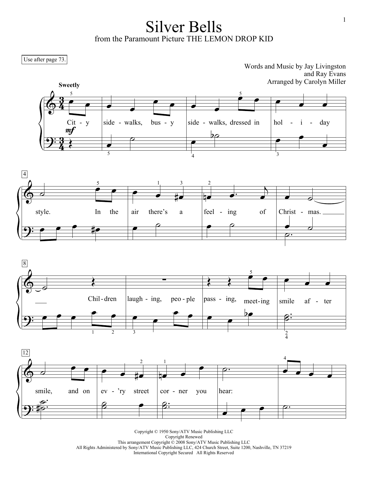 Carolyn Miller Silver Bells Sheet Music Notes & Chords for Educational Piano - Download or Print PDF